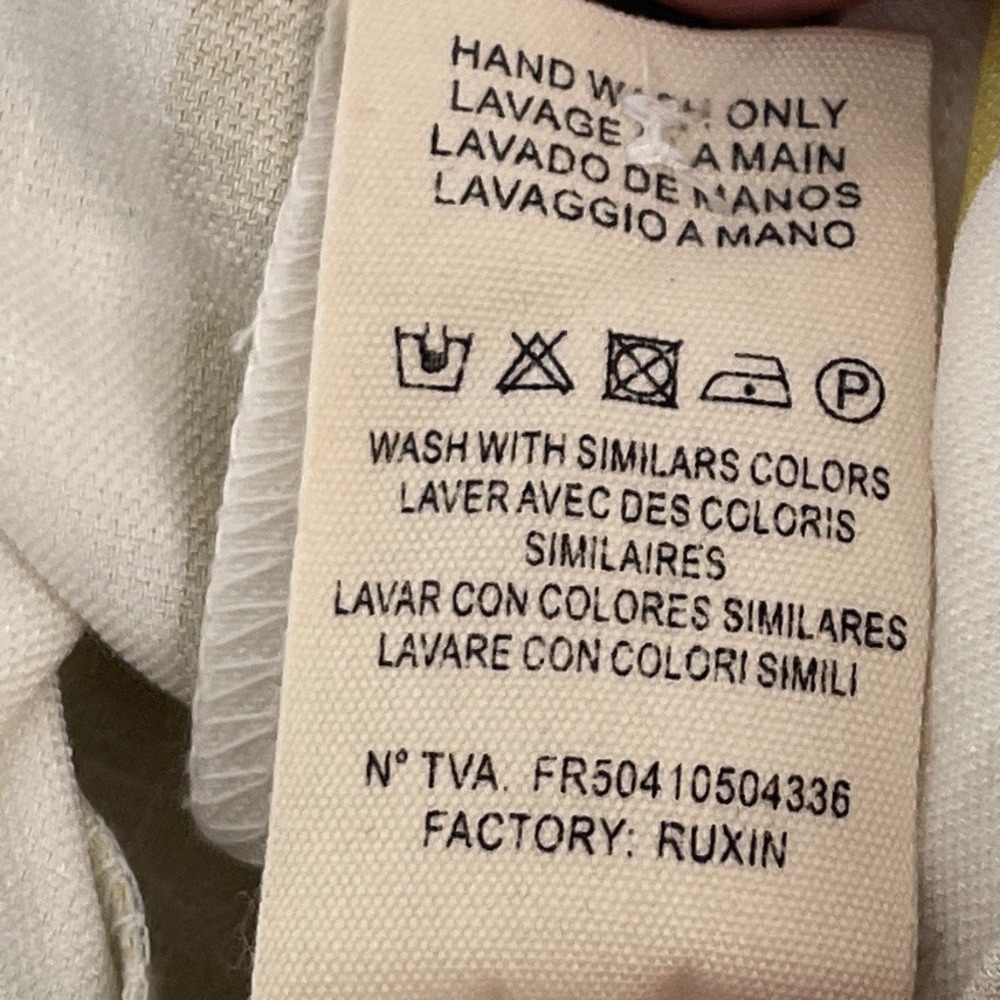 FRNCH Aurela Dress Womens Medium Yellow Stripes - Picture 9 of 9